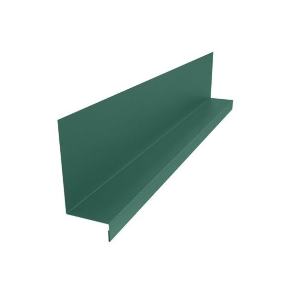 Планка примыкания боковая к стене 115х60х25 Pural RAL 6005, зеленый мох для фальцевой кровли