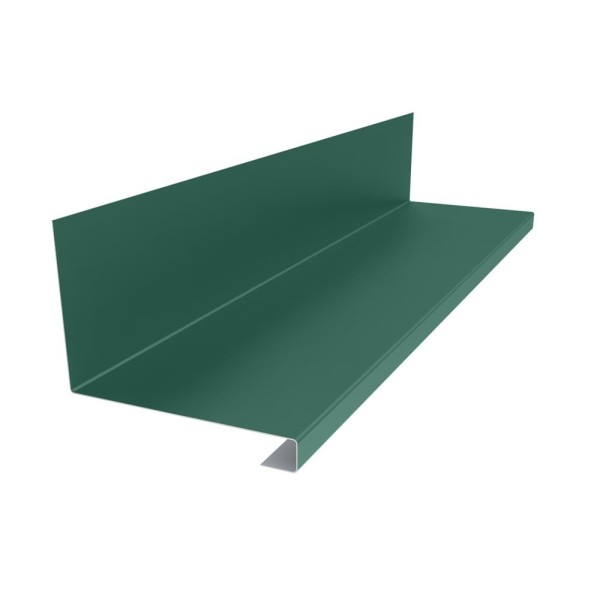 Планка примыкания нижняя к трубе 157х200х30 MAT RAL 6005, зеленый мох для фальцевой кровли