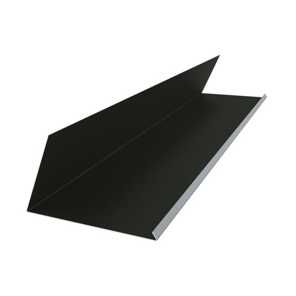 Планка примыкания верхняя к трубе 250х210 MAT RAL 9005, черный янтарь для фальцевой кровли