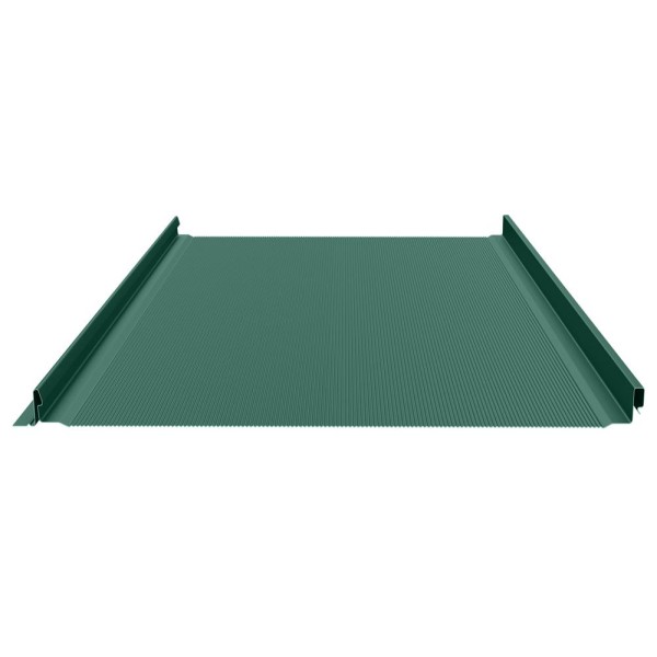 Фальцевая панель (клик-замок) с микрогофрой 0.5 мм Pural RAL 6005, зеленый мох