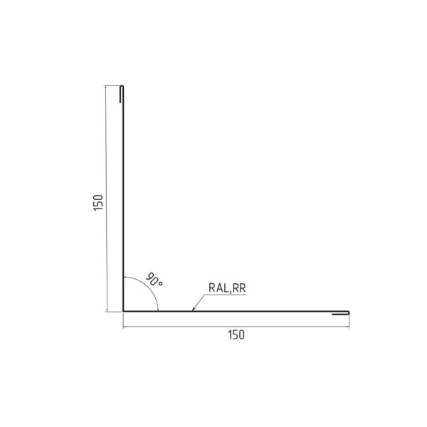 Планка примыкания 150х150 MAT RAL 6005, зеленый мох