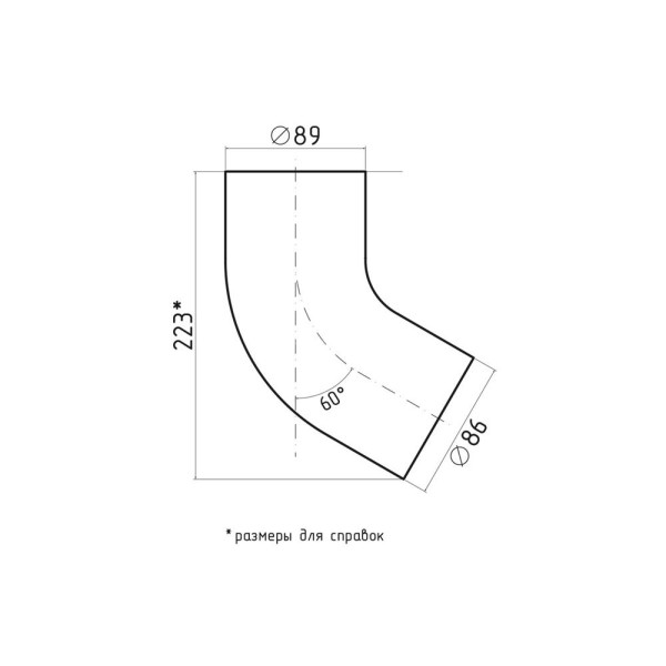 Колено Ø90 мм Pural RR-32, темно-коричневый
