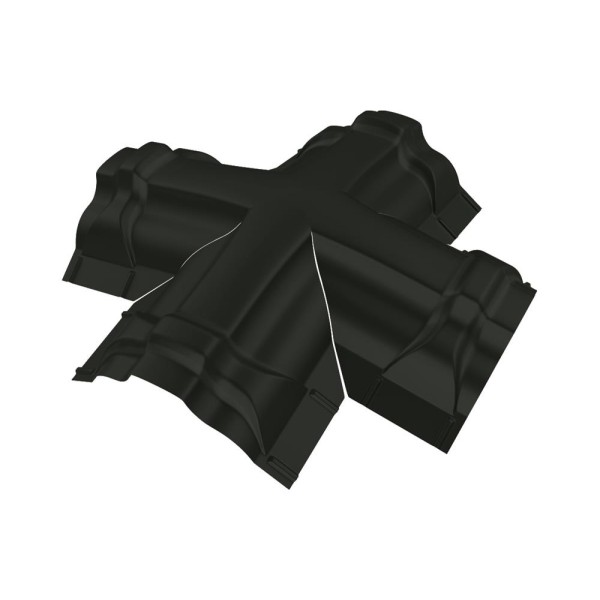 Четверник для конька ПРЕМИУМ Texture RAL 9005, черный янтарь