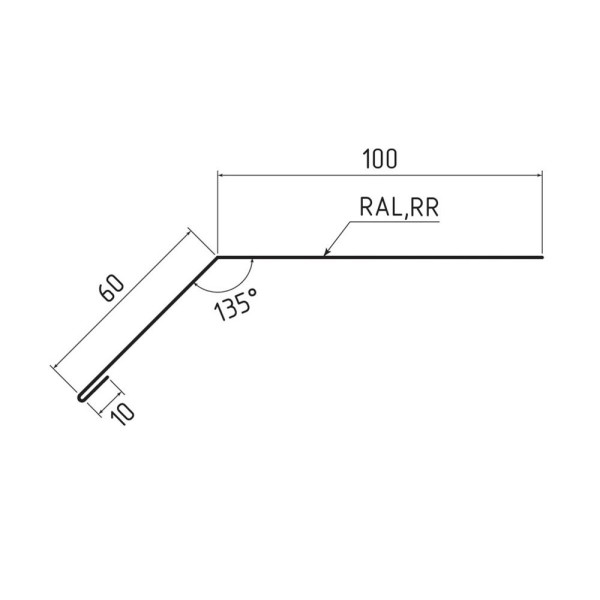 Планка карнизная (капельник) 60х100 Полиэстер RAL 3003, рубиново-красный