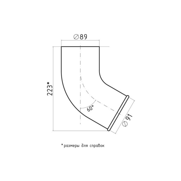 Колено стока Pural RR-32, темно-коричневый