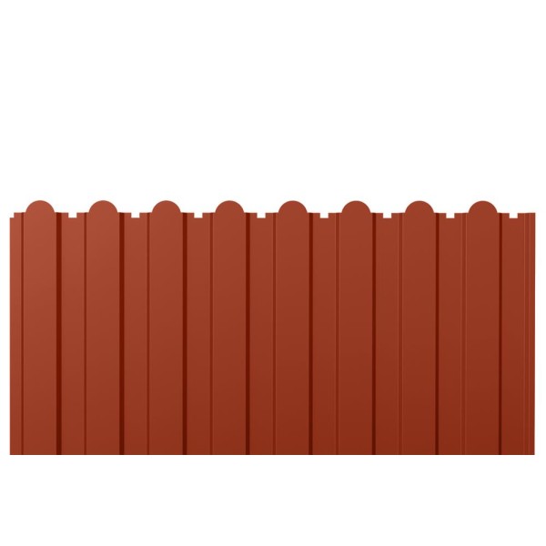 Профнастил C20A фигурный 0.5 мм Pural RAL 8004, медно-коричневый