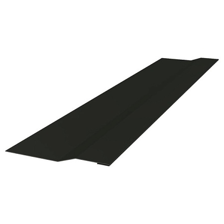 Планка крепежная 50х20х30 Texture RAL 9005, черный янтарь для фальцевой кровли
